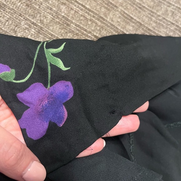 Y2K 100% Silk Spenser Jeremy Black Floral Maxi Dress- size 8 - Picture 2 of 4